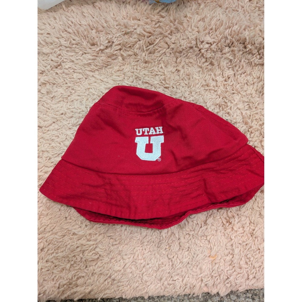Utah Utes Women's One Size Bucket Hat Red Embroidered Logo‎